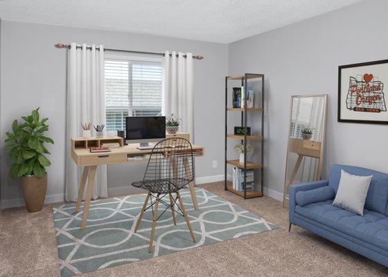 Beautiful home office at one of our apartments homes.