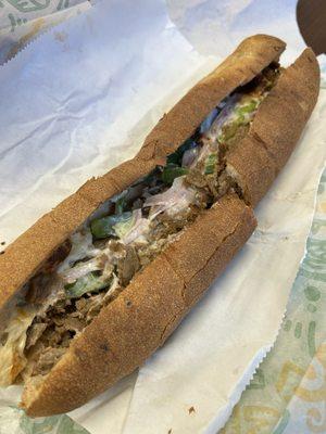 Steak & Cheese foot long sandwich