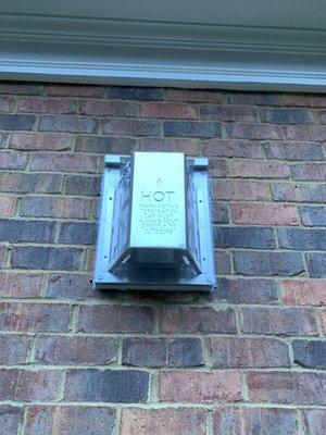 New exterior exhaust fan.