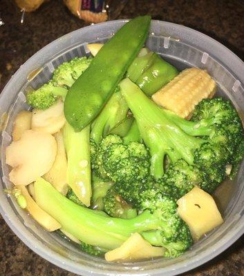 Broccoli, snow peas, water chestnuts & baby corn ($6)