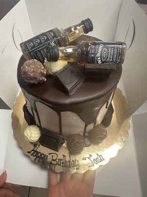 Awesome job !!! Chocolate mousse cake with Jack Daniel.