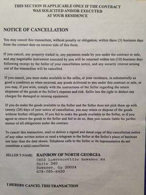 3-day cancellation policy