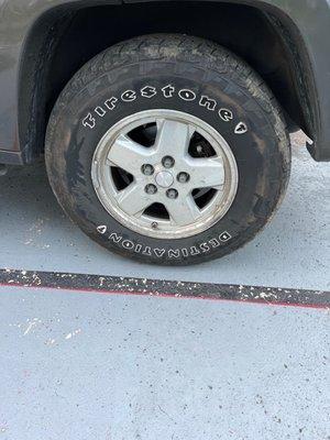 Another curbed tire.