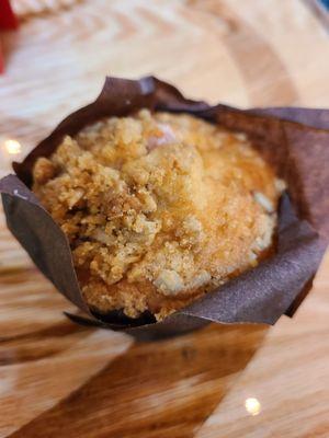 Strawberry rhubarb muffin.