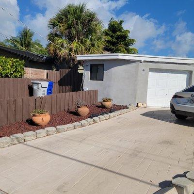 Exterior painting house and driveway.