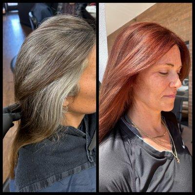 Grey to red makeover