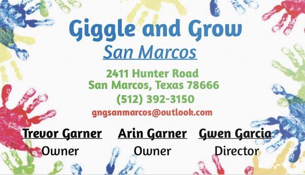 Giggle and Grow Business Card