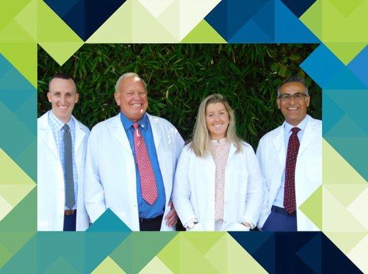 Our amazing & talented doctors. From left to right: Dr. Jared Hawthorne, Dr. Jim Frohnmayer, Dr. Kelsey Cone, & Dr. Farzin Turk.