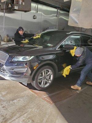 Car cleaners doing a fine job which is rare.