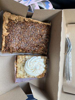 Pecan bars and pumpkin bars.