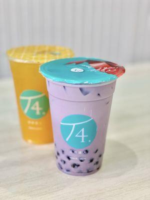 Taro Pearl Milk Tea & Mango Royal Tea