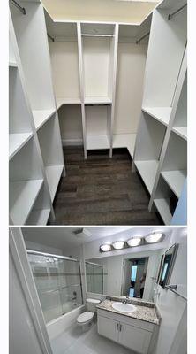 Closet and bathroom