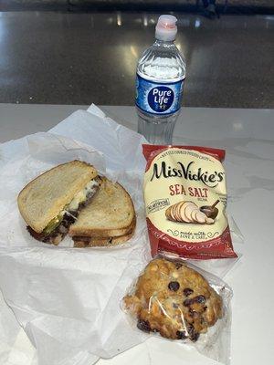 Brad's beef sandwich, cranberry white scone