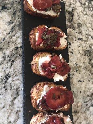 Strawberry balsamic bruschetta