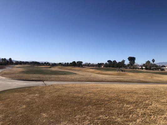 9th hole with a view of the 1st fairway