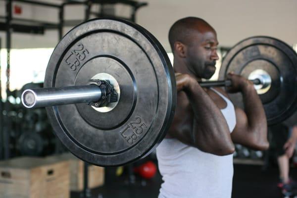 Nate demonstrating proper weight lifting technique.