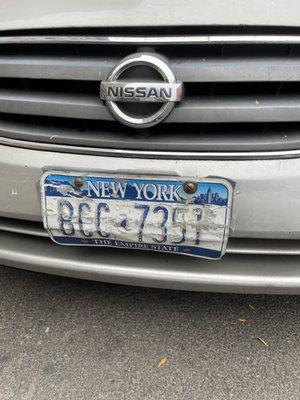 Front license plat - NY BCC 7351