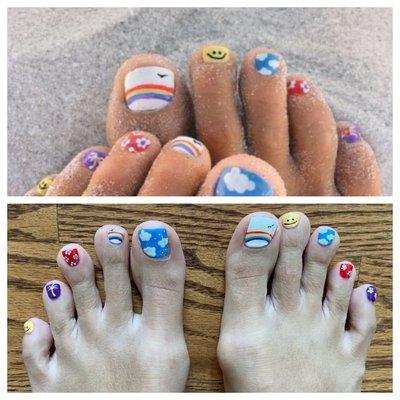 Pinterest pic on top, Phuong's nail art on bottom.