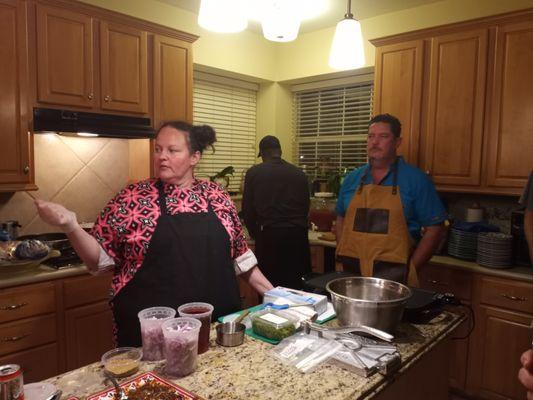 Chef Mary teaching us how to do quick pickled onions.