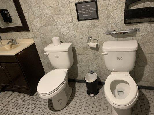 2 toilets in the women's restroom?