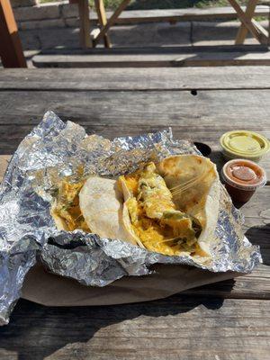 2 cactus breakfast tacos