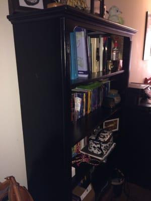 My beautiful bookshelf in black milk paint. I love noir furniture and at the chair I get it custom made for great prices. :)