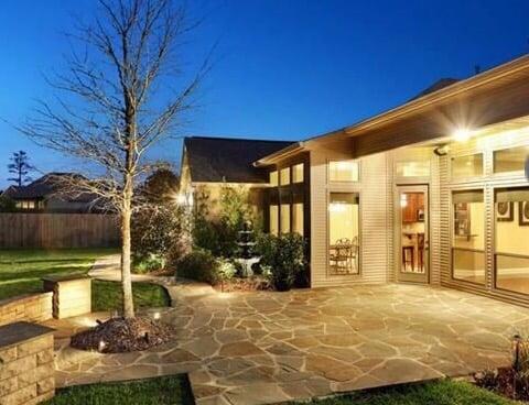 Outdoor Room, Fountain and Landscaping