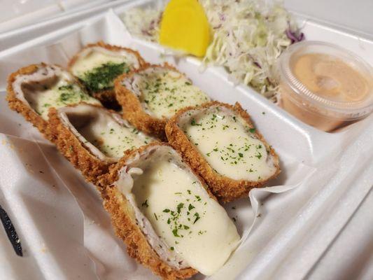 Delish Cheese Donkatsu: juicy pork stuffed with cheese& coated with crispy yumminess