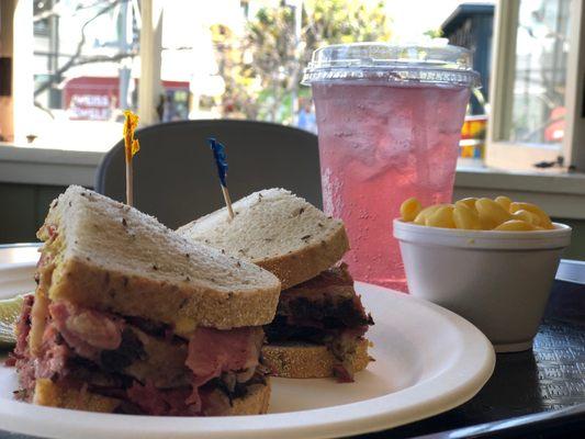 The Katz Meow on Rye with a side of Mac & Cheese and a Cherry Cream