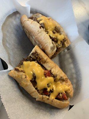 Large original cheesesteak with whiz