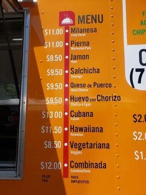 Torta menu