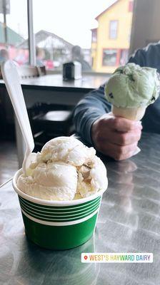 Cookie dough and mint chocolate chip