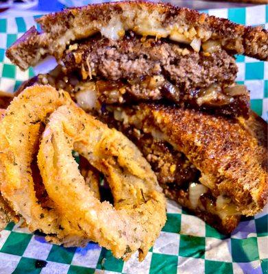 Patty melt & onion rings