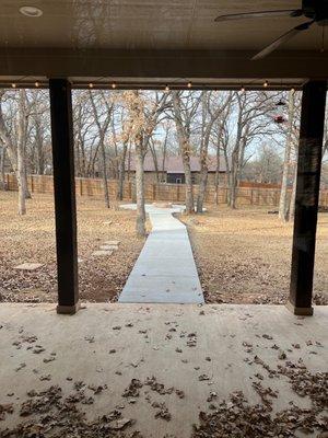 Walkway to fire pit.