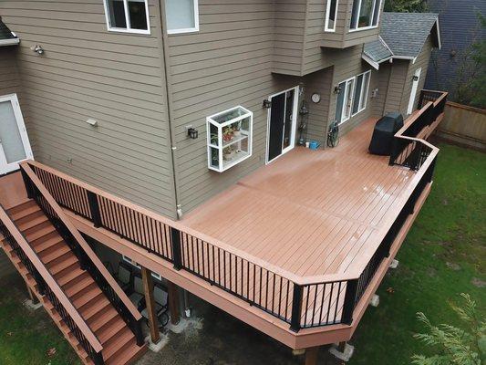 Elevated Composite Deck built by Heilman Deck & Fence