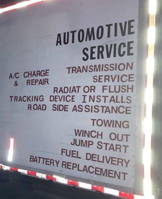 A brief list of services we provide that is also listed on our service truck which is being upgraded on the exterior

Passenger  Side List