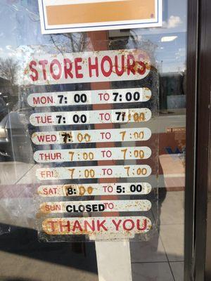 Store hours