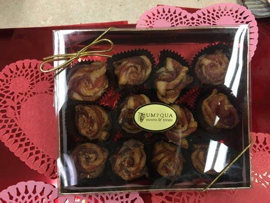 Chocolate Bacon Roses