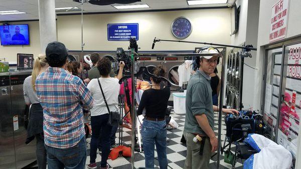 Film crew from major tv network just recently used the laundromat for a program.  It was exciting to have the camera crew.