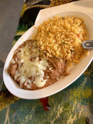 Refried Beans and Spanish Rice