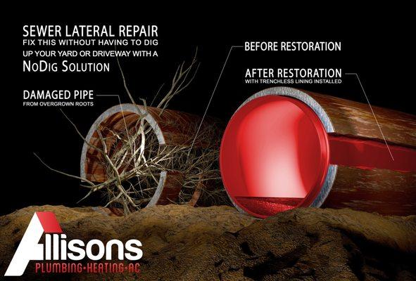 Now offering trenchless pipe lining repair