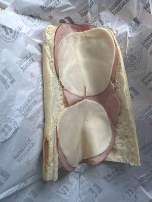 NO mayo or lettuce (which I asked for) just plan old ham and cheese!