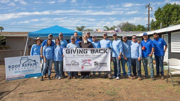 Giving back to a veteran through a project with Habitat for Humanity