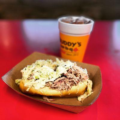 Smoky Dawg add pork and slaw!  #yum #pork #smokydawg #hotdog #bbq