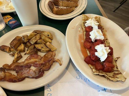 Kid's Amelia's Crepes with Strawberries and Whipped Cream