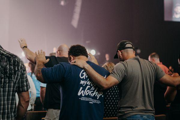 Mighty Men worshiping together