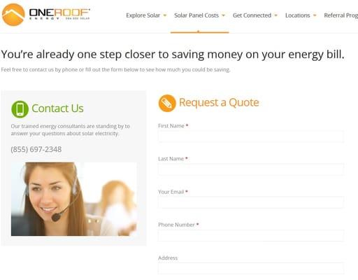 This is a website we designed for One Roof Energy.  Our focus was primarily on their SalesForce forms.