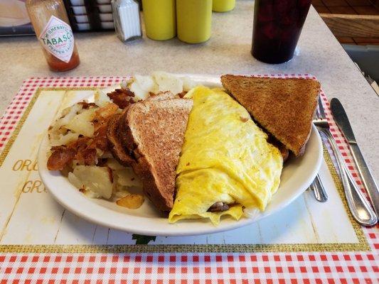 House omelet with American fries