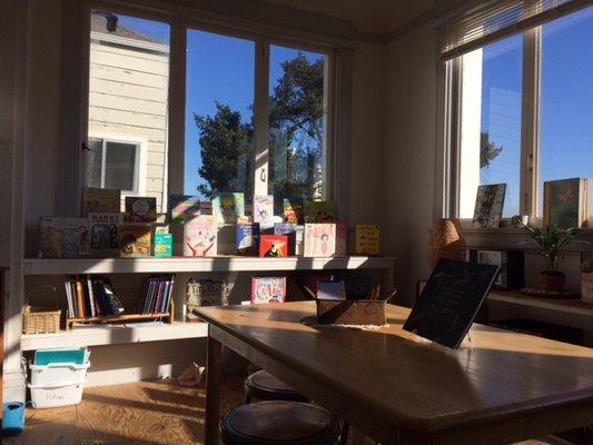 Spanish Language and Culture Room on the 2nd floor of our sunny Victorian.