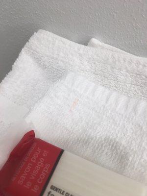 Visible stains on towels